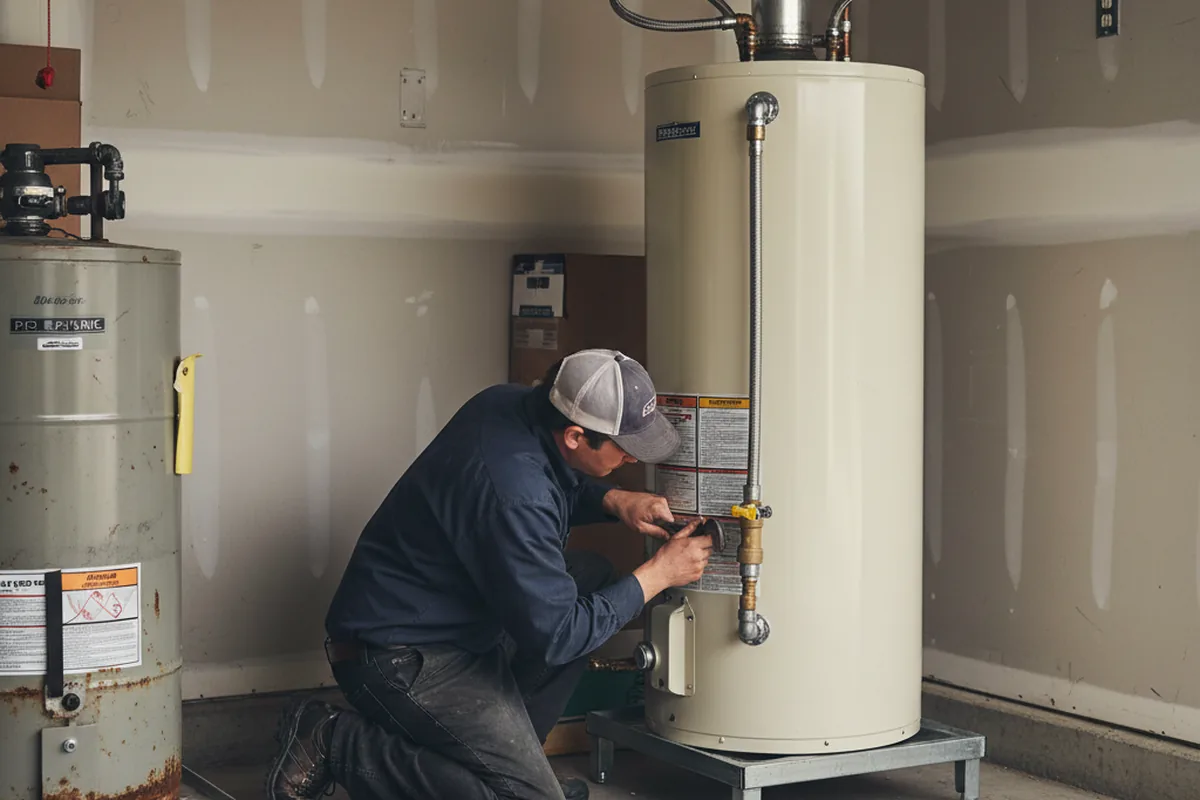 Water heater and shutoff valve replacement in Fowler