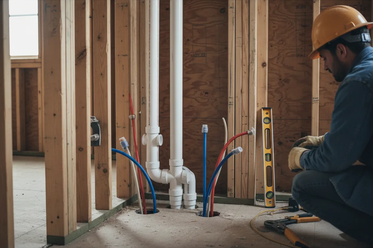 Drain and supply rough-in during Toilet Repair and Installation in Fowler