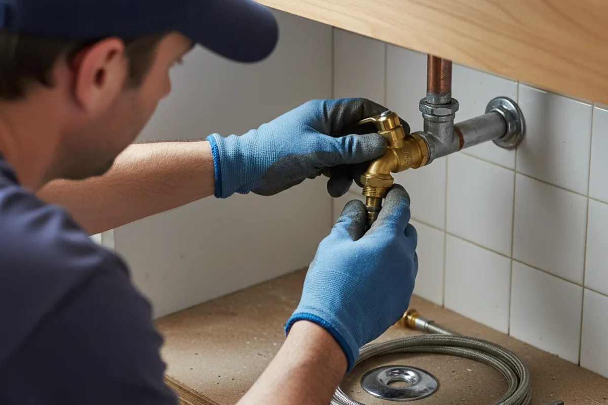 Shutoff valve and fitting work during Faucet and Fixture Repair in Fowler